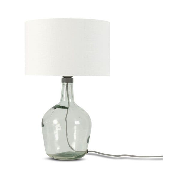 Stolní lampa s bílým stínidlem a konstrukcí z recyklovaného skla Good&Mojo Murano, ⌀ 30 cm