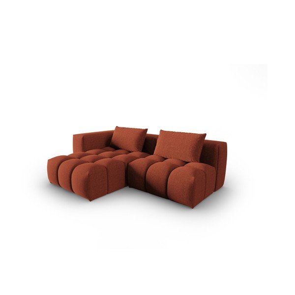 Terrakota värvi nurgadiivan (vasak nurk/diivanvoodiga) Verona - Cosmopolitan Design