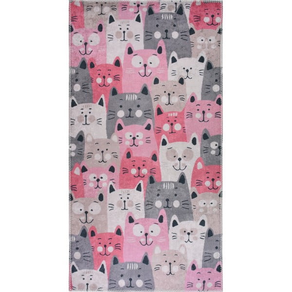 Roosa laste vaip 80x150 cm Silly Cats - Vitaus