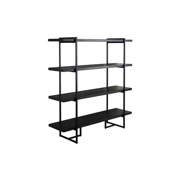 Must raamaturiiul eksootilisest puidust 140x146 cm Class - Dutchbone-image-2