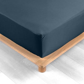 Tumesinine puuvill-perkalist kummiga lina 90x190 cm Percaline - douceur d'intérieur