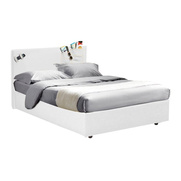 Bílá jednolůžková postel s úložným prostorem 13Casa Task, 120 x 190 cm
