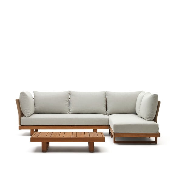 Aiakomplekt 5-le inimesele, kreem-puiduvärvi, valmistatud täispuidust akaatsiast Raco - Kave Home-image-2