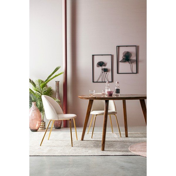 Ümmargune mangopuidust söögilaud ø 120 cm Sylvester - Bizzotto-image-3