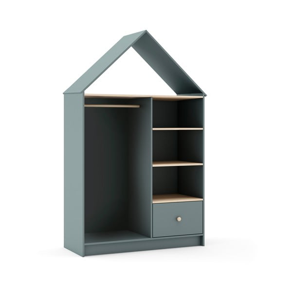 Hallikasroheline avatud laste kapp 110x180x45 cm Estefania – Marckeric-image-4