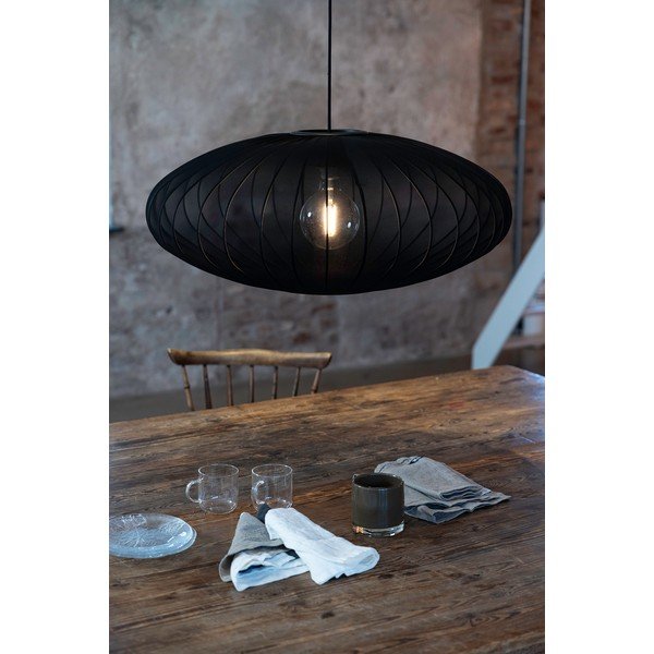 Must rippvalgusti tekstiilist varjuga ø 75 cm Florence - Markslöjd-image-1