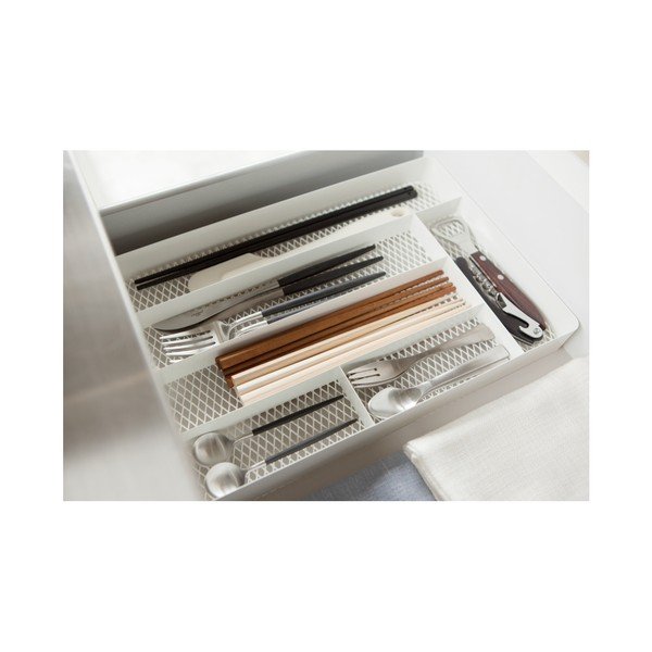 Bílé přihrádky do kuchyňské zásuvky YAMAZAKI Tower Cutlery-image-2