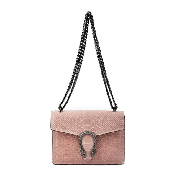 Růžová kožená kabelka Isabella Rhea Presco