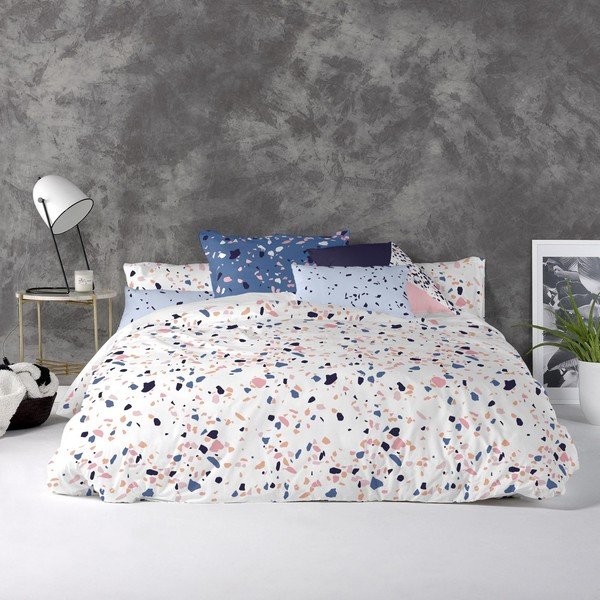 Puuvillane tekipadi , 140 x 200 cm Terrazzo - Blanc-image-1