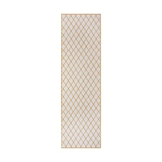 Ookerkollane-valge õuevaip 80x350 cm Malaga - NORTHRUGS