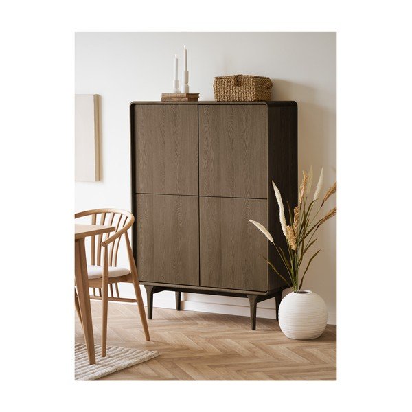 Tumepruun tammepuust kapp 100x140x40 cm Darwin - House Nordic-image-1