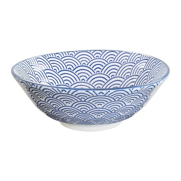Modrá porcelánová mísa Tokyo Design Studio Wave, ⌀ 21 cm