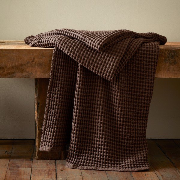 Tumepruun puuvillane tekk 150x200 cm Jaipur Chunky Waffle - Pineapple Elephant-image-1