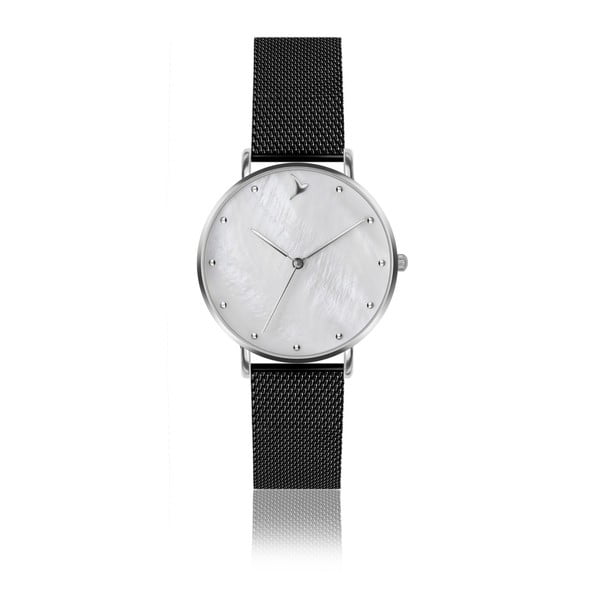 Dámské hodinky s páskem z nerezové oceli černé barvy Emily Westwood Crystal