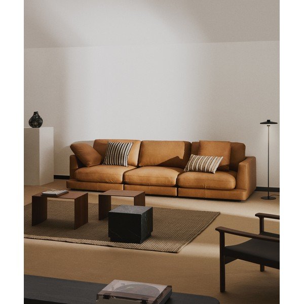 Pruun nahkdiivan 300 cm Gala - Kave Home-image-1