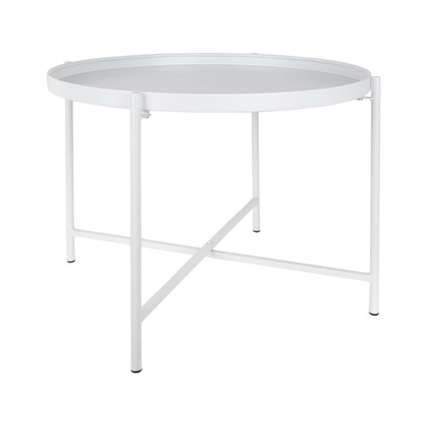 Valge metallist ümmargune diivanilaud ø 50 cm Meseta – Leitmotiv