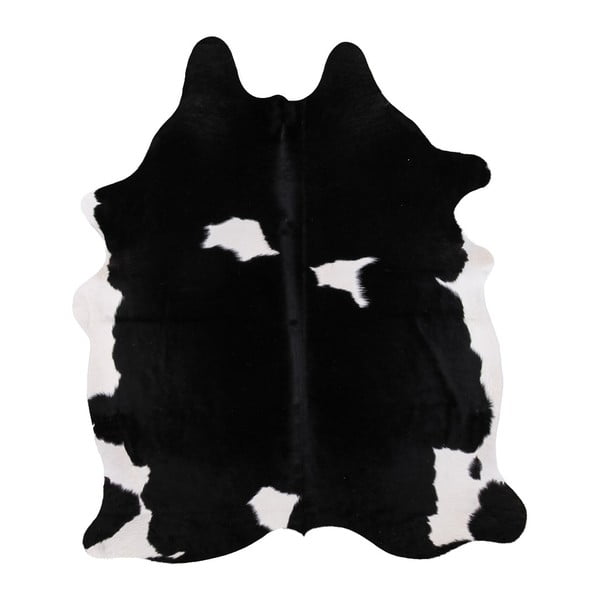 Černo-bílá pravá hovězí kůže Arctic Fur Nero Creamy, 195 x 165 cm