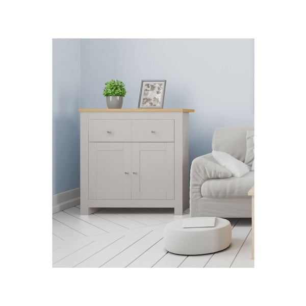 Madal tammedekooriga kummut naturaalne hall 79x81 cm Smaragd – Støraa-image-2