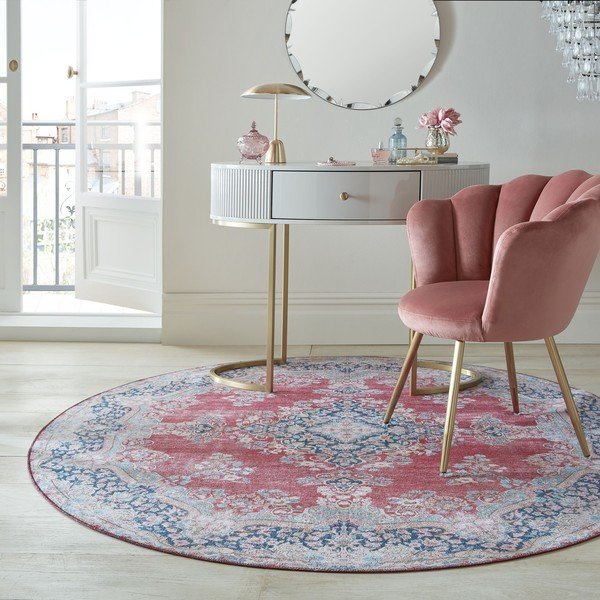 Punane pestav ümmargune vaip ø 180 cm FOLD Colby - Flair Rugs-image-1