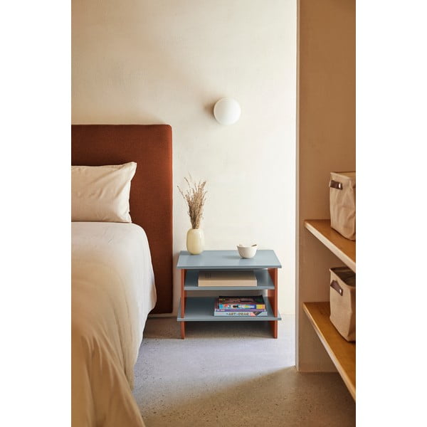 Tellisevärvi-hall riiulitega öökapp Inari - Teulat-image-1