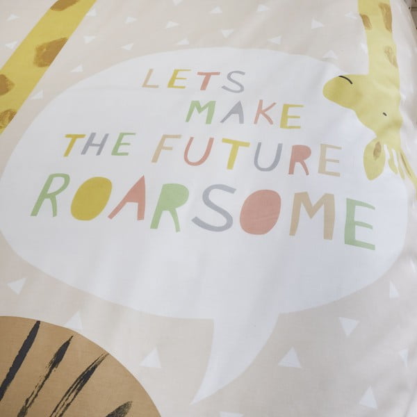 Helepruun laste voodipesu üheinimesevoodile 135x200 cm Roarsome Animals - Catherine Lansfield-image-3