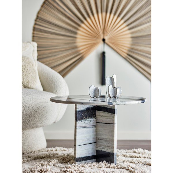 Mustvalge marmorist ümmargune kohvilaud ø 61 cm Rosito - Bloomingville-image-1