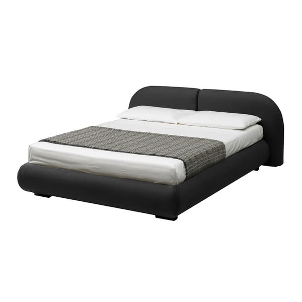 Černá dvoulůžková postel s úložným prostorem a potahem z koženky 13Casa Candy, 160 x 190 cm