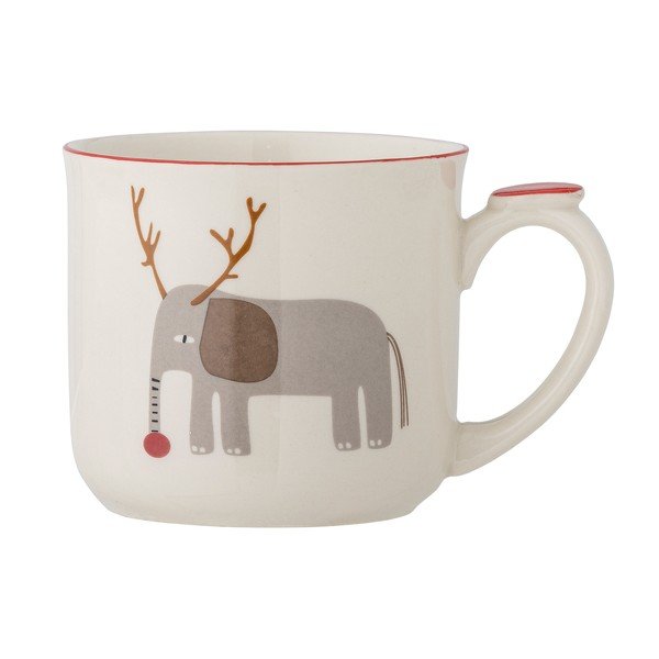 Valge kivikeraamikast jõulumotiiviga kruus koos sõelaga 300 ml Valentin - Bloomingville-image-3