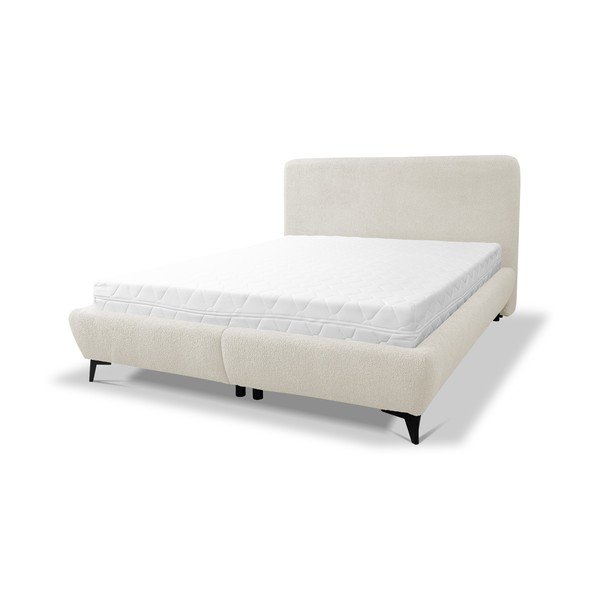 Beež polsterdatud kaheinimesevoodi koos panipaiga ja voodipõhjaga 140x200 cm Makapu - Makamii-image-2