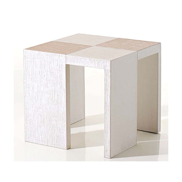 Kávový stolek Bakero White z umělé kůže, 39x55 cm
