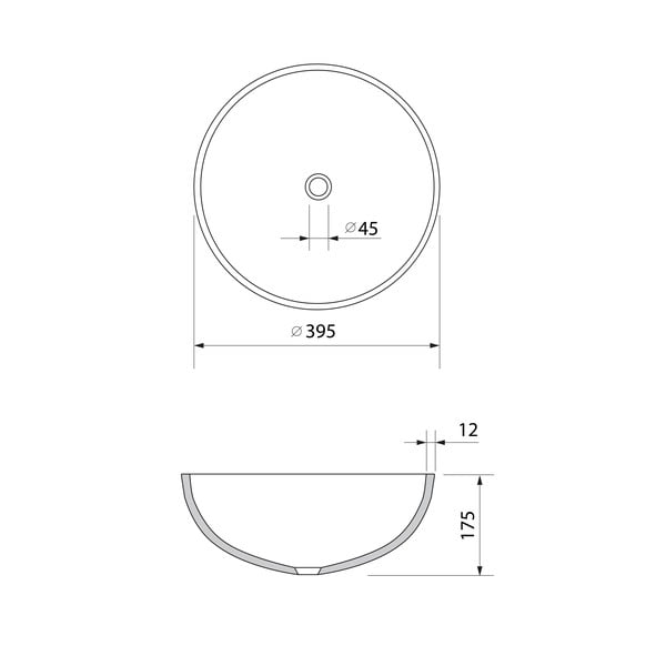 Must klaasist ümmargune valamu ø 39,5 cm Marac - Sapho-image-3