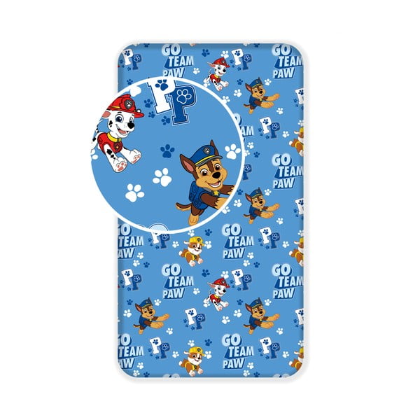 Sinine puuvillane laste lina 90x200 cm Paw Patrol - Jerry Fabrics