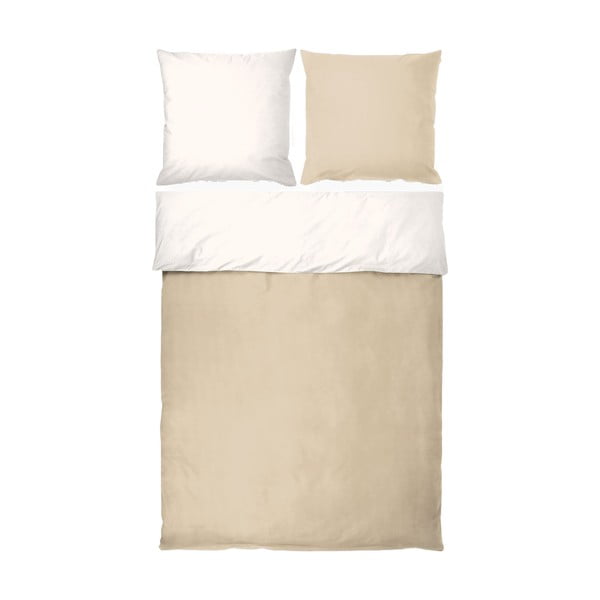 Valge-beež laiendatud puuvill-perkalist voodipesu üheinimesevoodile 140x220 cm Shades - Mette Ditmer Denmark