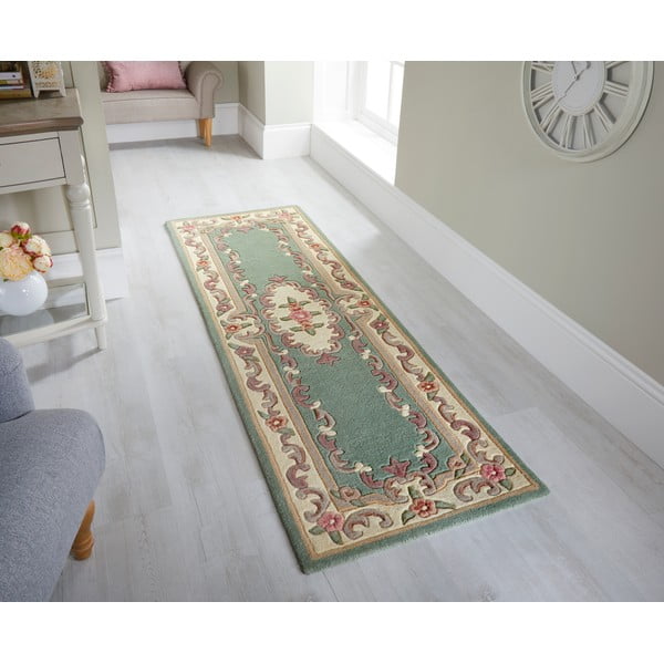 Roheline villane vaibajooksja 67x210 cm Aubusson - Flair Rugs-image-1