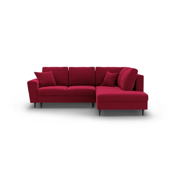 Punane sametist panipaigaga nurgadiivanvoodi (parem nurk/"L"-kujuline) Kyoto - Cosmopolitan Design