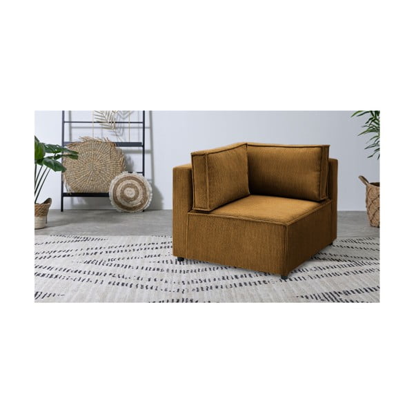 Sinepivärvi velvetist diivanimoodul, muutuv  Nihad modular - Bobochic Paris-image-1