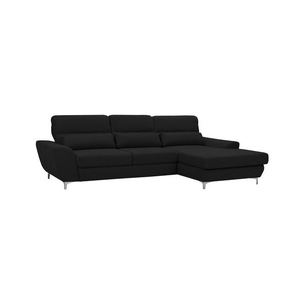 Černá rozkládací rohová pohovka Windsor & Co Sofas Omega, pravý roh-image-2