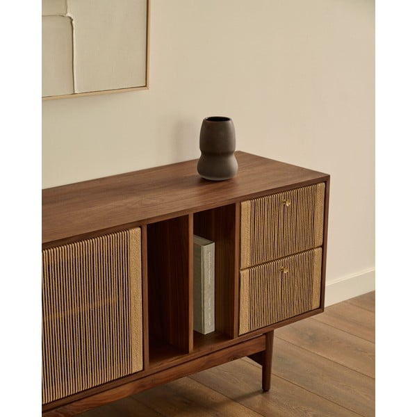 Pruun pähklipuidust madal kummut 180x73 cm Elan - Kave Home-image-4