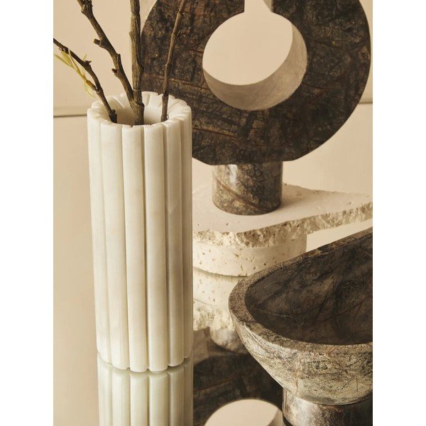 Valge marmorvaas (kõrgus 20 cm) Savio - Premier Housewares-image-1