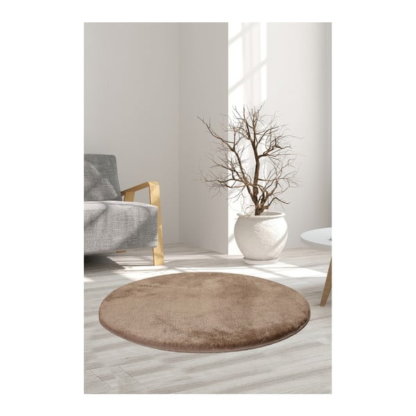 Světle hnědý koberec Milano, ⌀ 90 cm