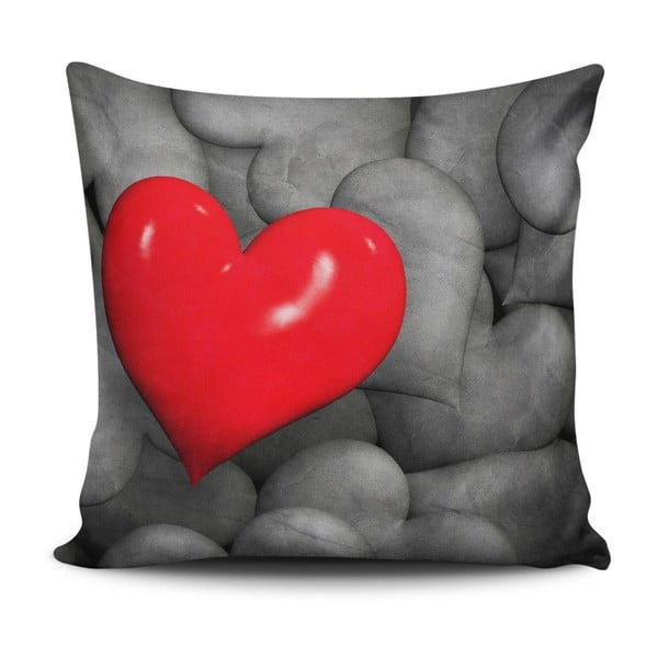 Polštář s příměsí bavlny Calento Heart, 45 x 45 cm