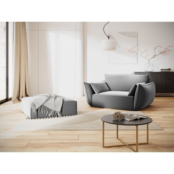 Helehall sametist tugitool Vanda - Mazzini Sofas-image-1