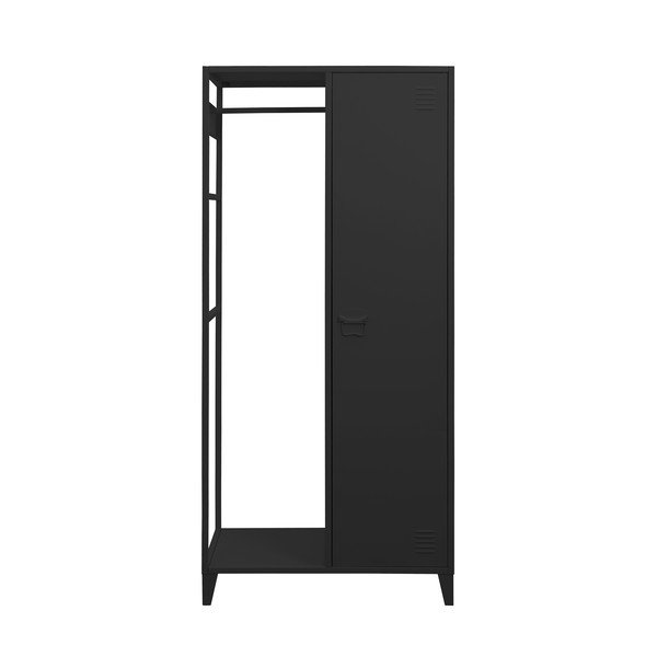 Must avatud metallist riidekapp 80x175 cm Salino - Støraa