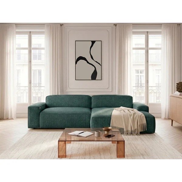 Roheline diivanvoodi/elektrilise istmepikendusega nurgadiivan (paremas nurgas) Abel - Bobochic Paris-image-1