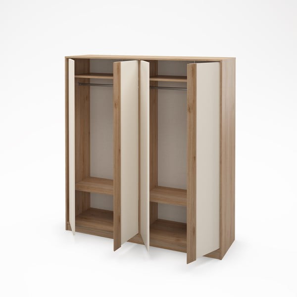 Kreem tammespoonist garderoobikapp 180x197,5x53 cm Dennis - Marckeric-image-2