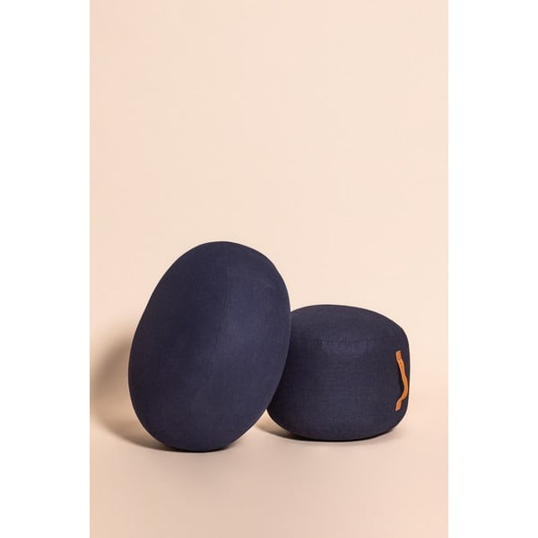 Tumesinine pouf Turenio, ø 70 cm Mochi - Hübsch-image-2