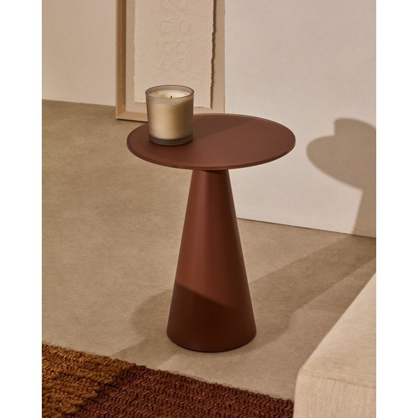 Ümmargune abilaud klaasist pealispinnaga ø 35 cm Wilshire - Kave Home-image-1