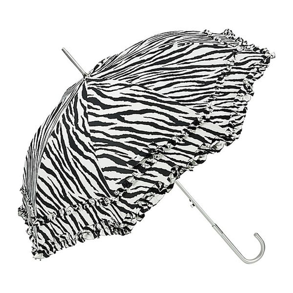 Černo-bílý holový deštník Von Lilienfeld Plain Mary Zebra, ø 90 cm