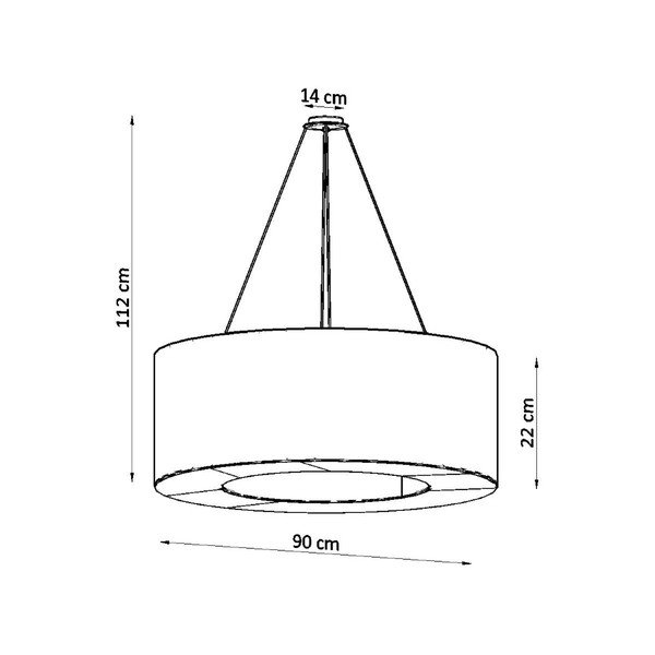Valge rippvalgusti tekstiilist varjuga ø 90 cm Galata - Sollux-image-4