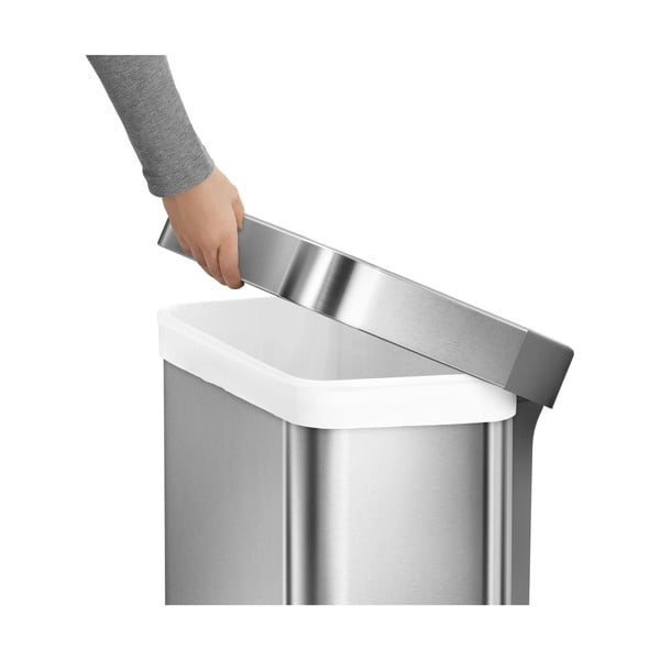 Terasest pedaaliga prügikast 55 l - simplehuman-image-3